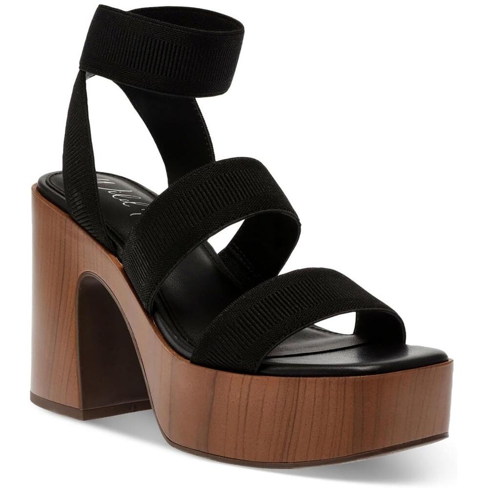 Wild Pair Women Scarlitt Ankle Strap Platform Sandals Size US 9.5M Black